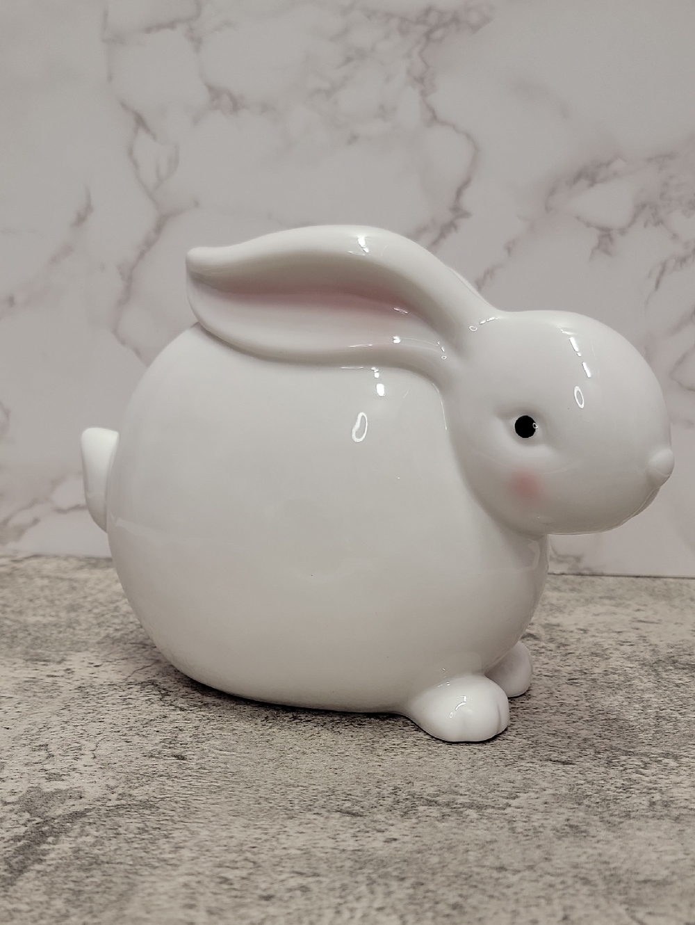 Vintage Handcrafted Ceramic White Bunny Figurine